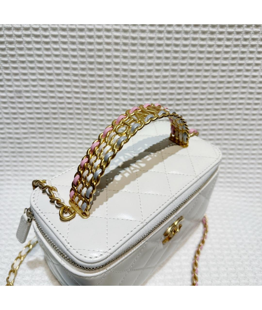 CHANEL Белая кожаная сумка через плечо, фото 6
