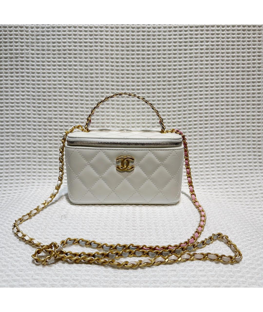 CHANEL Белая кожаная сумка через плечо, фото 9