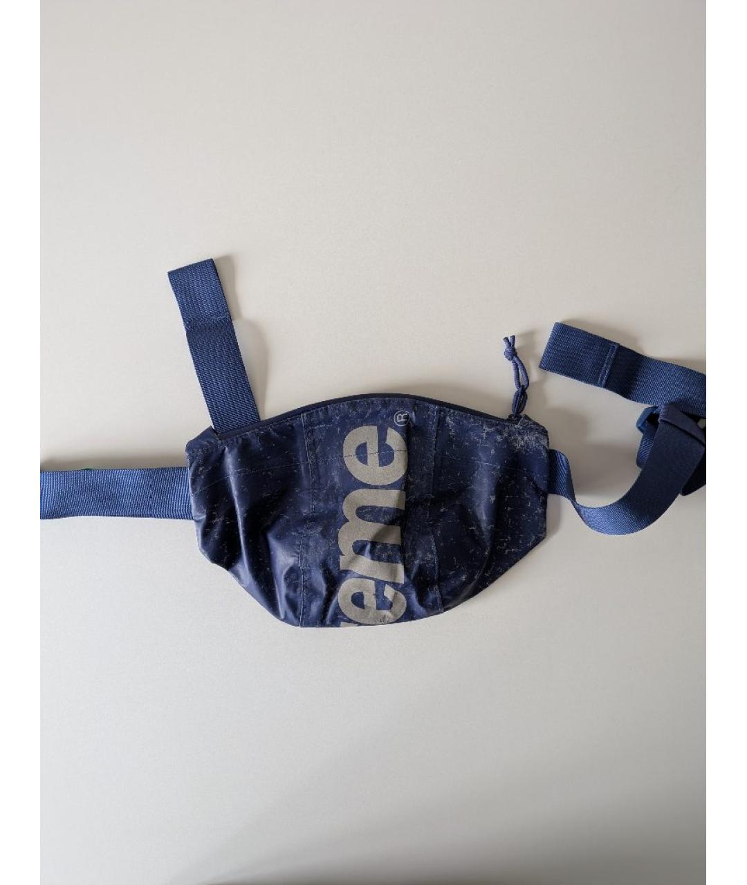 SUPREME Голубая поясная сумка, фото 4