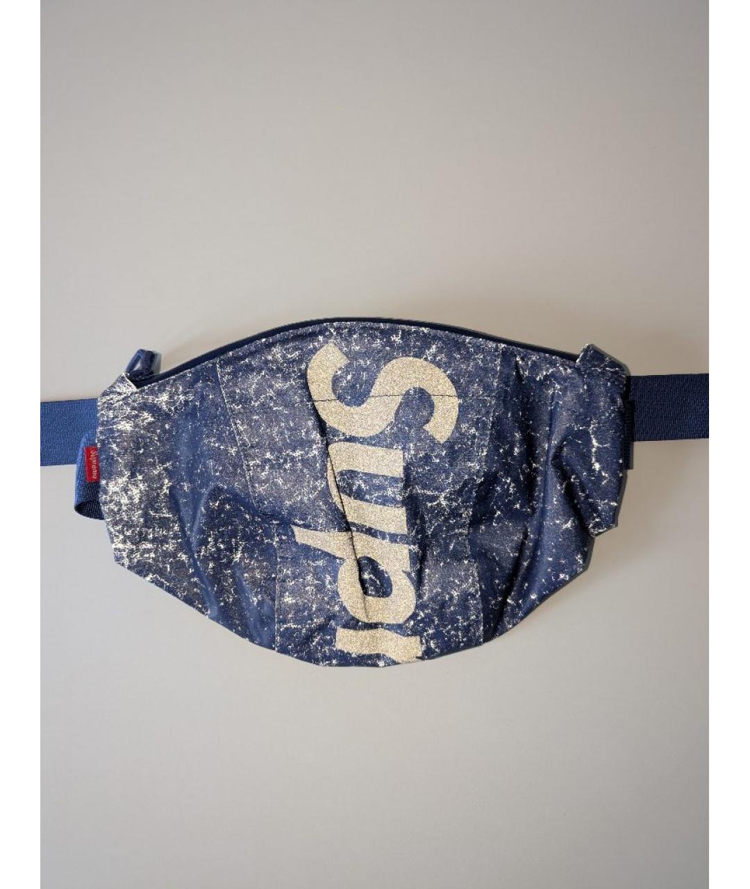 SUPREME Голубая поясная сумка, фото 3