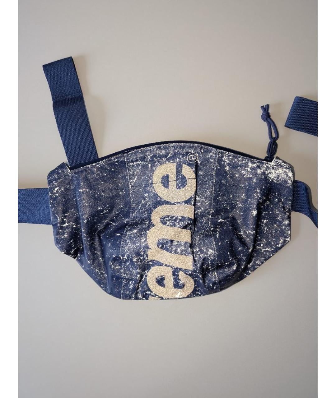 SUPREME Голубая поясная сумка, фото 5