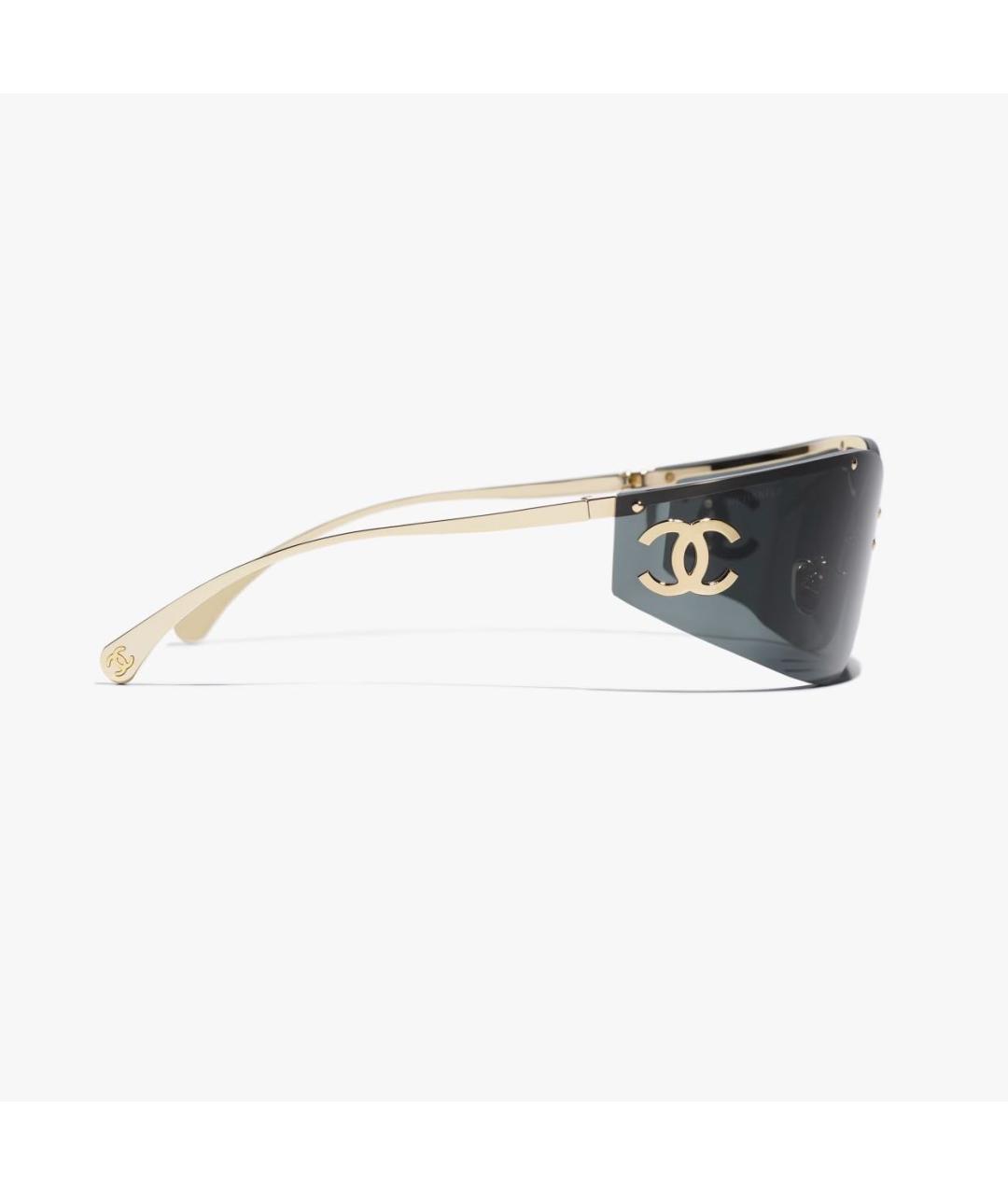CHANEL Антрацитовые металлические солнцезащитные очки, фото 3