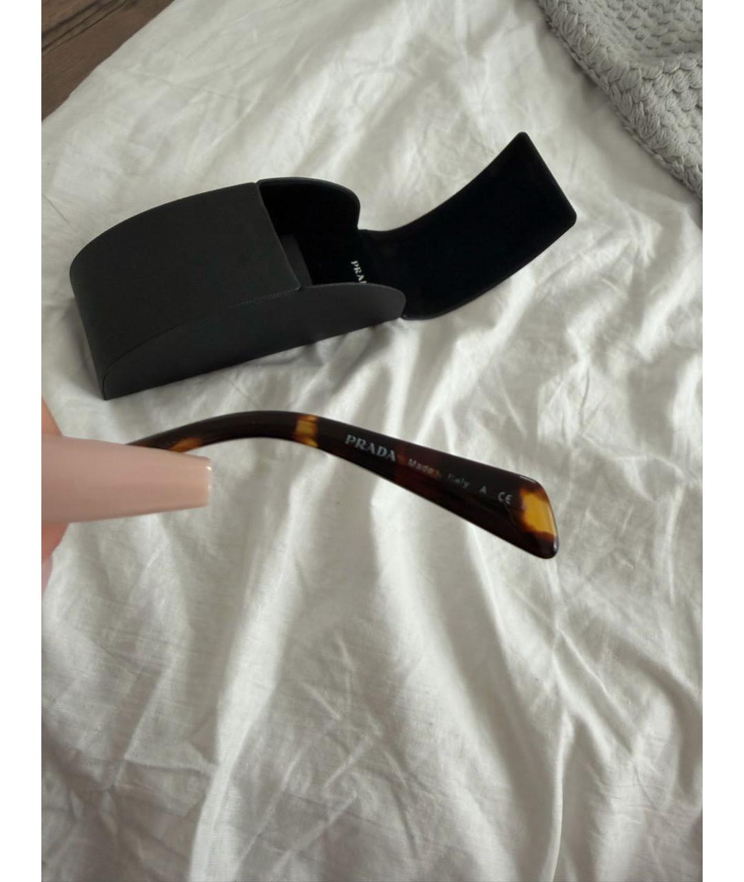 PRADA Золотые металлические солнцезащитные очки, фото 7