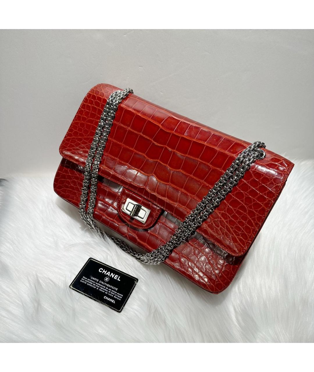 CHANEL Красная кожаная сумка через плечо, фото 4