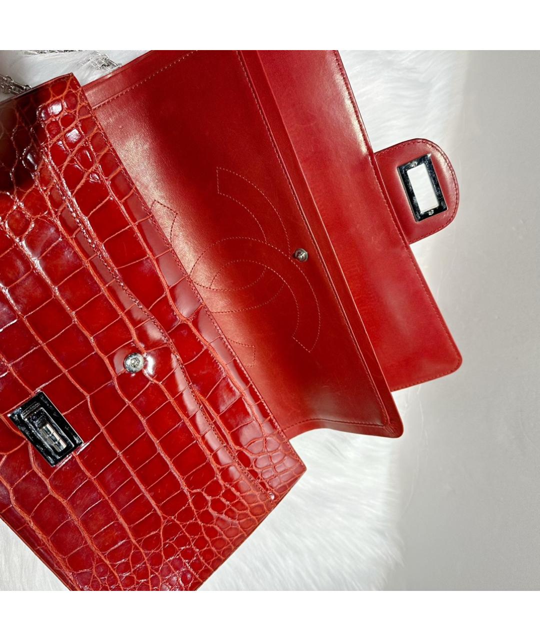 CHANEL Красная кожаная сумка через плечо, фото 7