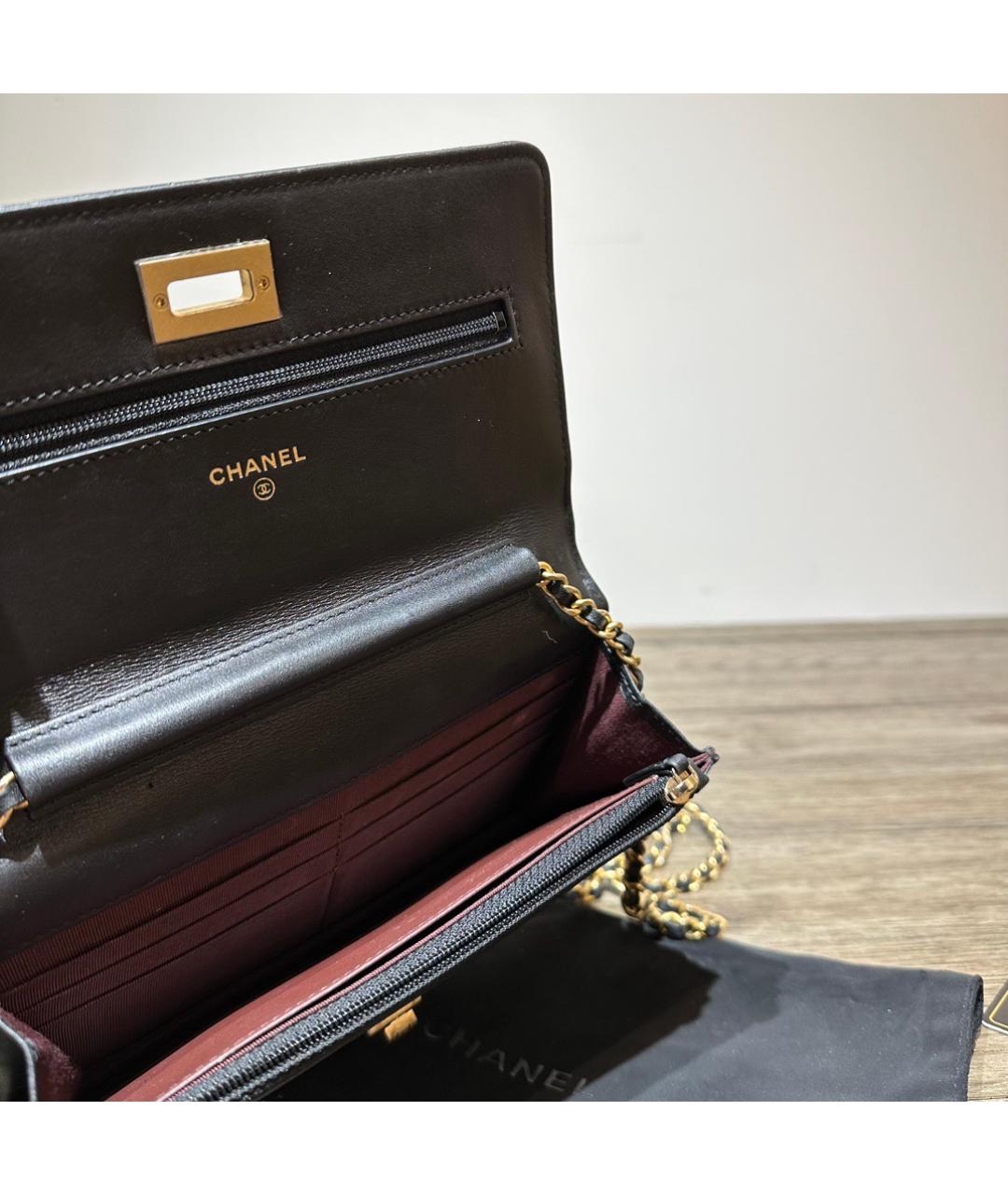 CHANEL Черная кожаная сумка через плечо, фото 7