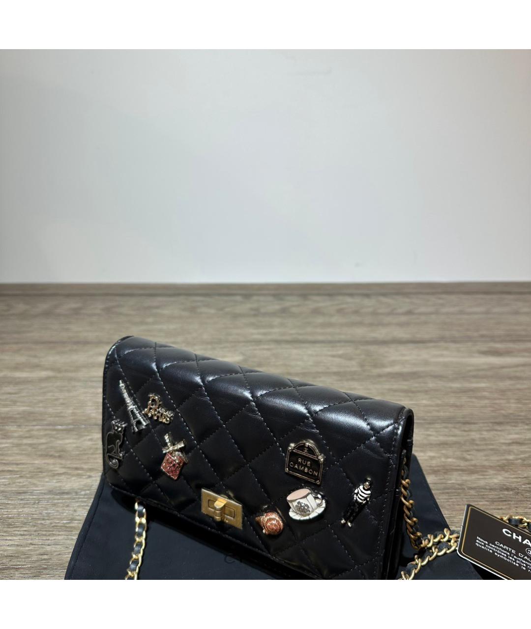 CHANEL Черная кожаная сумка через плечо, фото 3