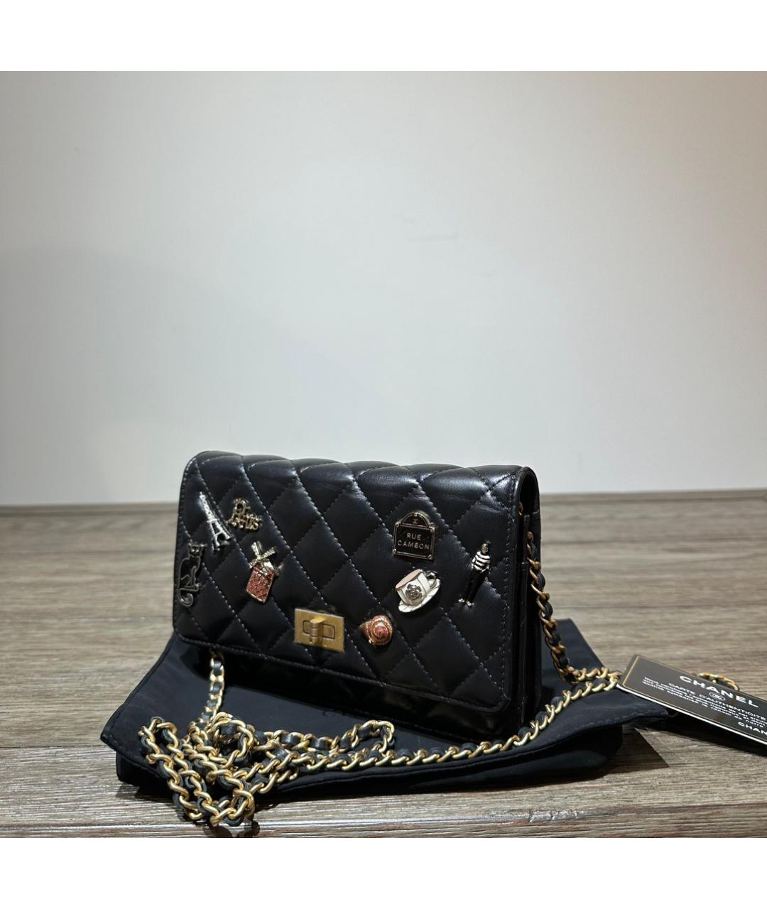 CHANEL Черная кожаная сумка через плечо, фото 2