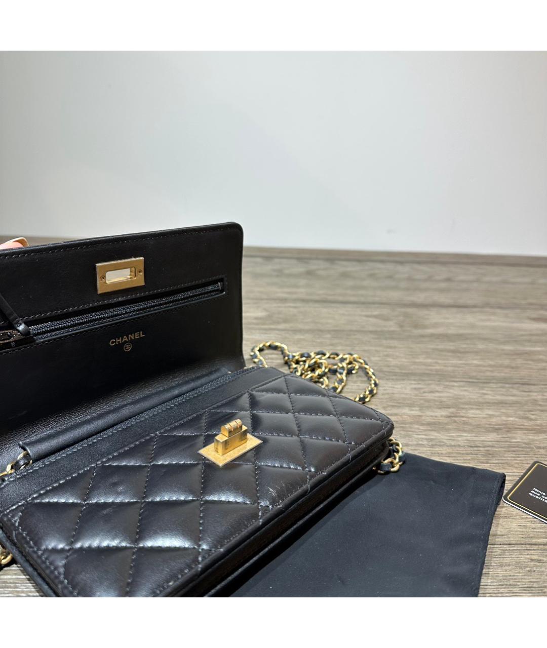 CHANEL Черная кожаная сумка через плечо, фото 6