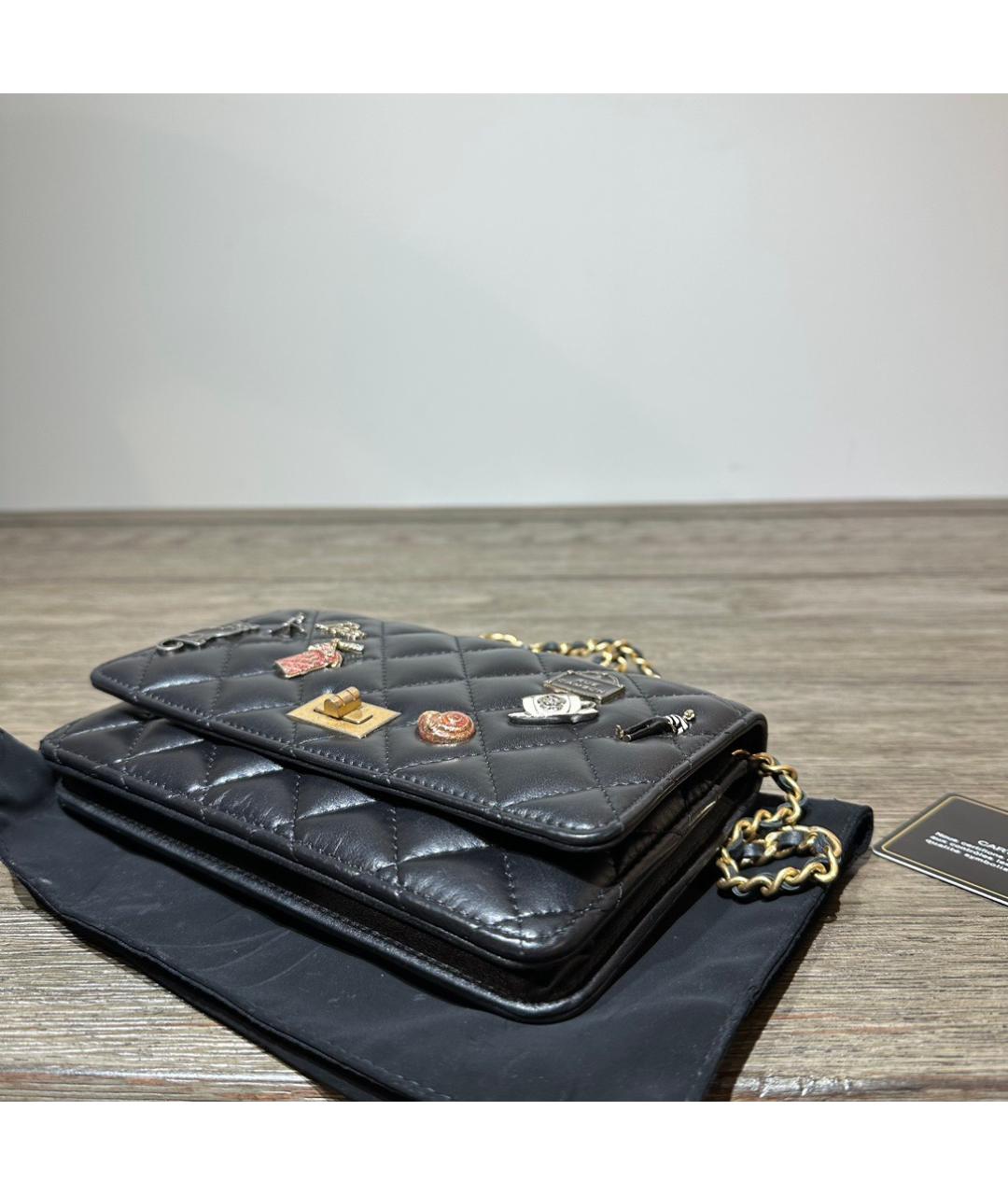 CHANEL Черная кожаная сумка через плечо, фото 5