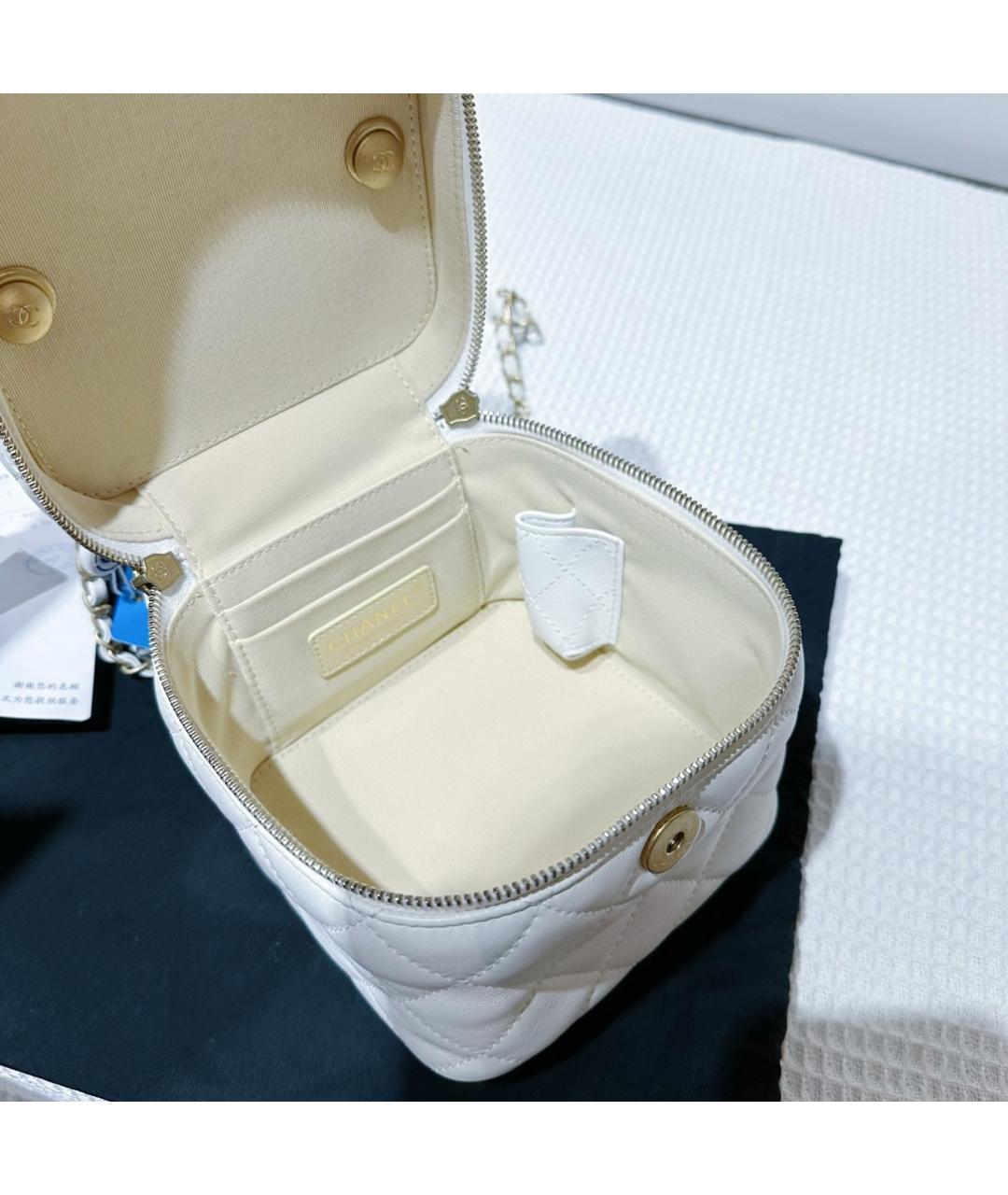 CHANEL Белая кожаная сумка через плечо, фото 7