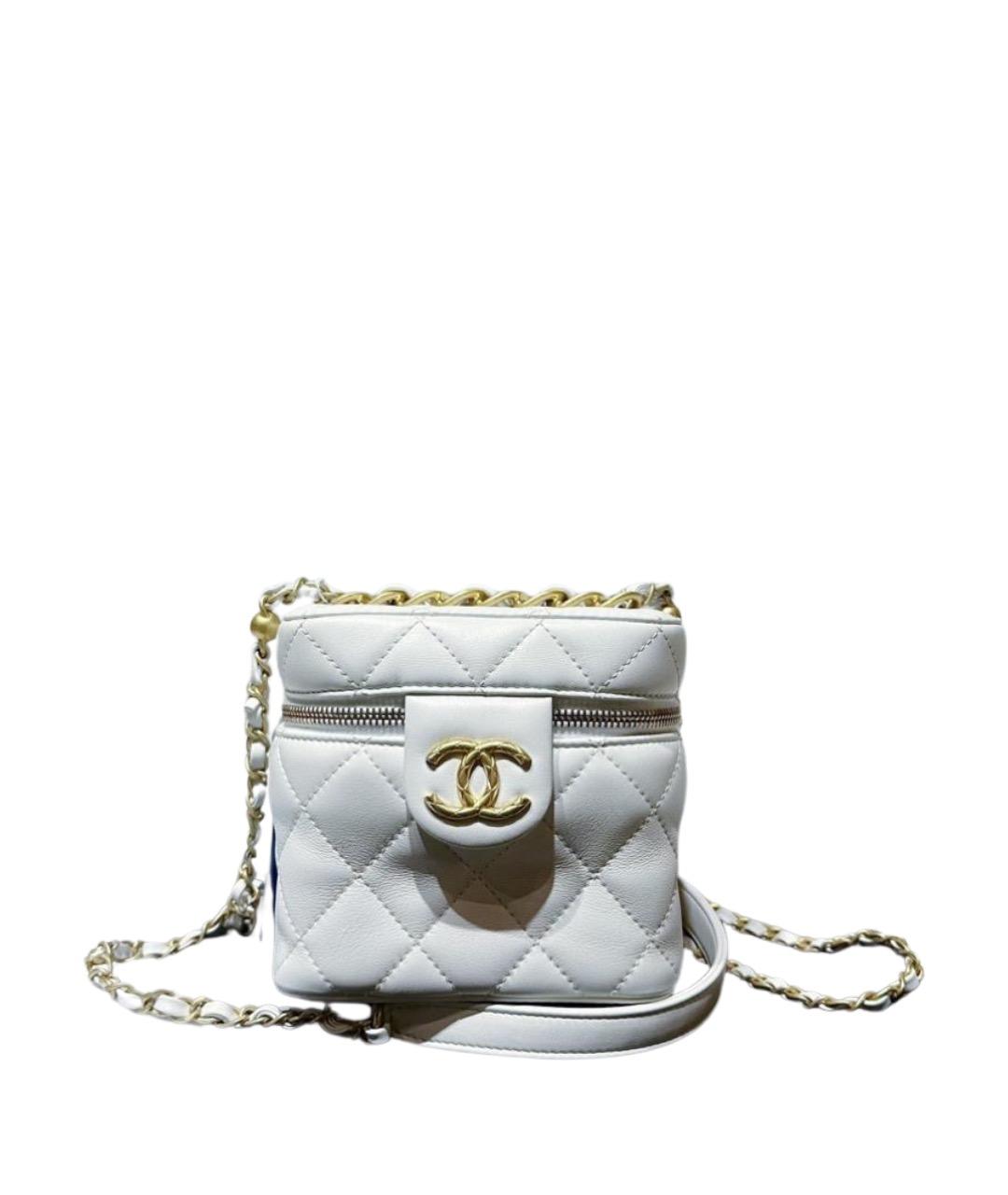 CHANEL Белая кожаная сумка через плечо, фото 1