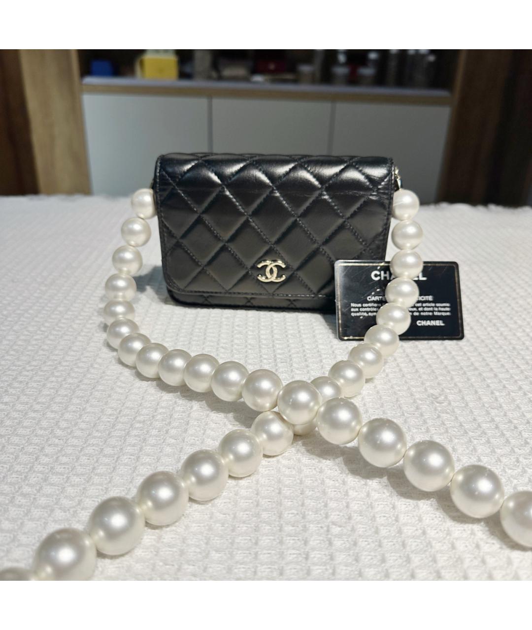 CHANEL Черная кожаная сумка через плечо, фото 9