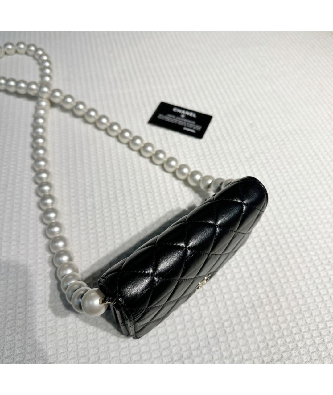 CHANEL Черная кожаная сумка через плечо, фото 8
