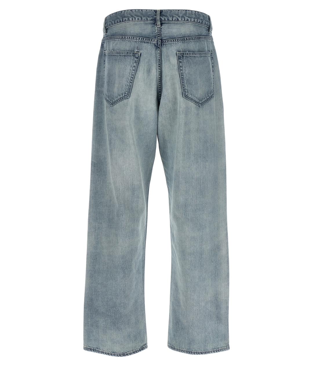 AURALEE Голубые хлопковые прямые джинсы, фото 2