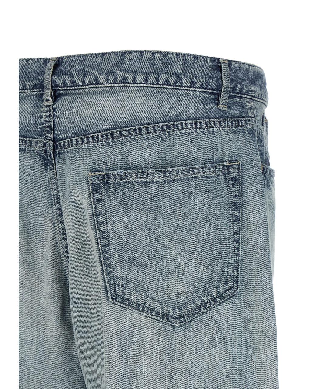 AURALEE Голубые хлопковые прямые джинсы, фото 4