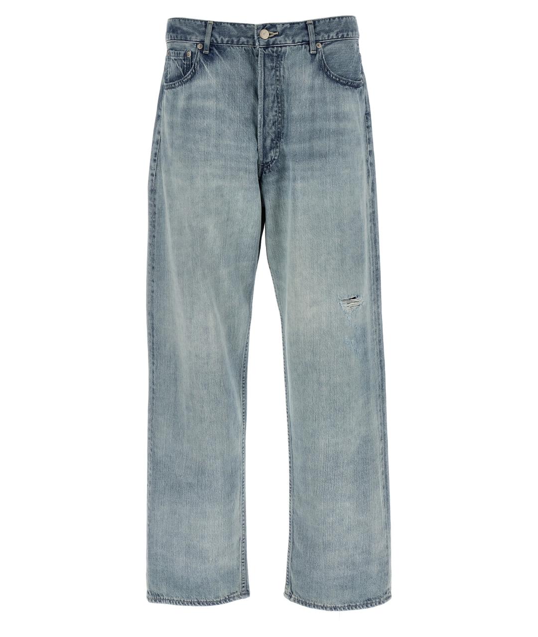 AURALEE Голубые хлопковые прямые джинсы, фото 1