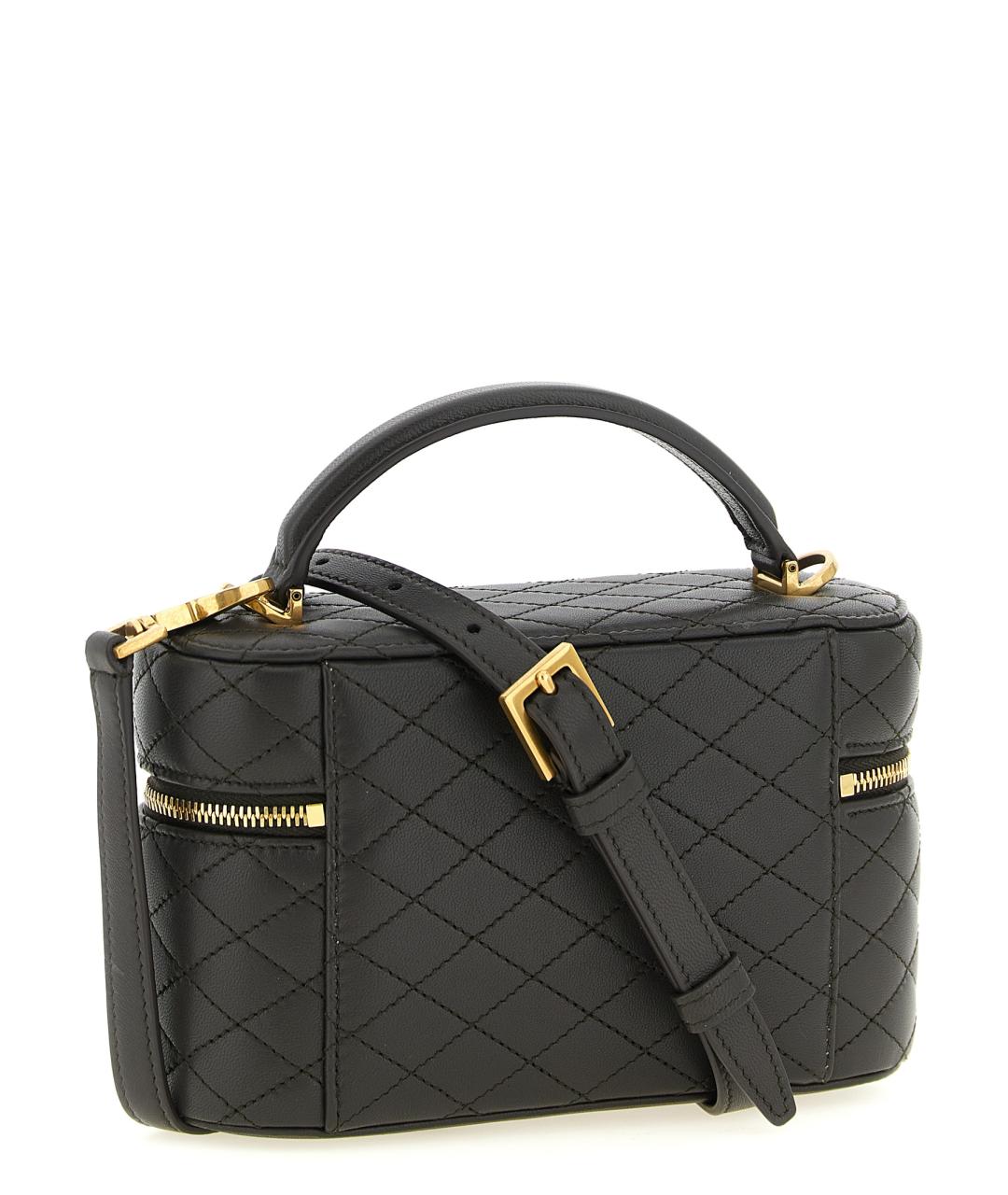 SAINT LAURENT Черная кожаная сумка с короткими ручками, фото 2