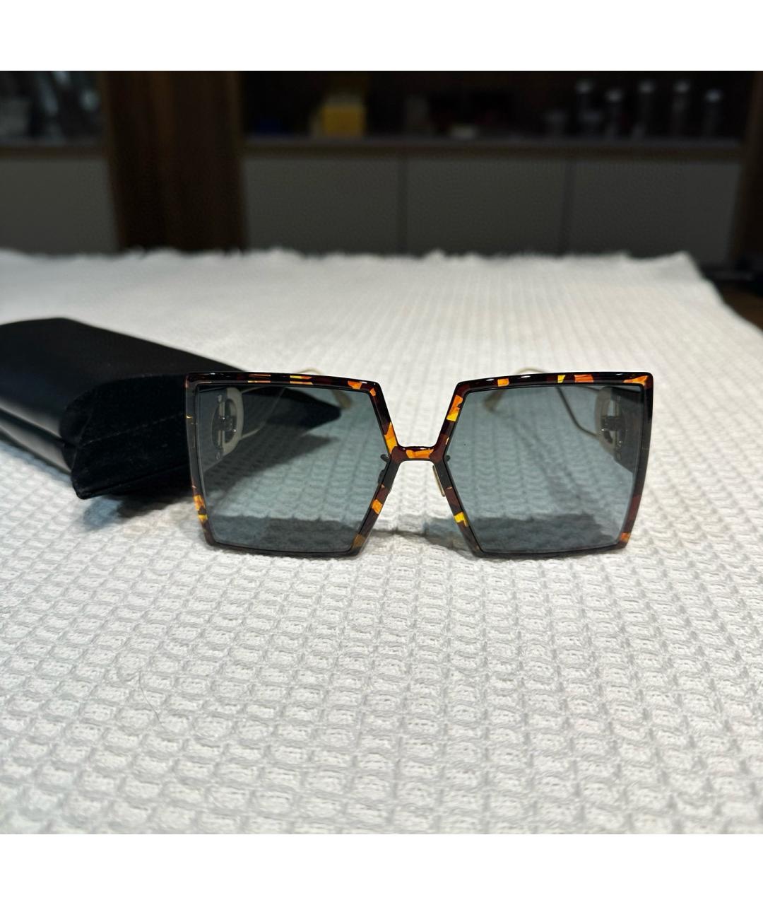 CHRISTIAN DIOR Коричневые пластиковые солнцезащитные очки, фото 10