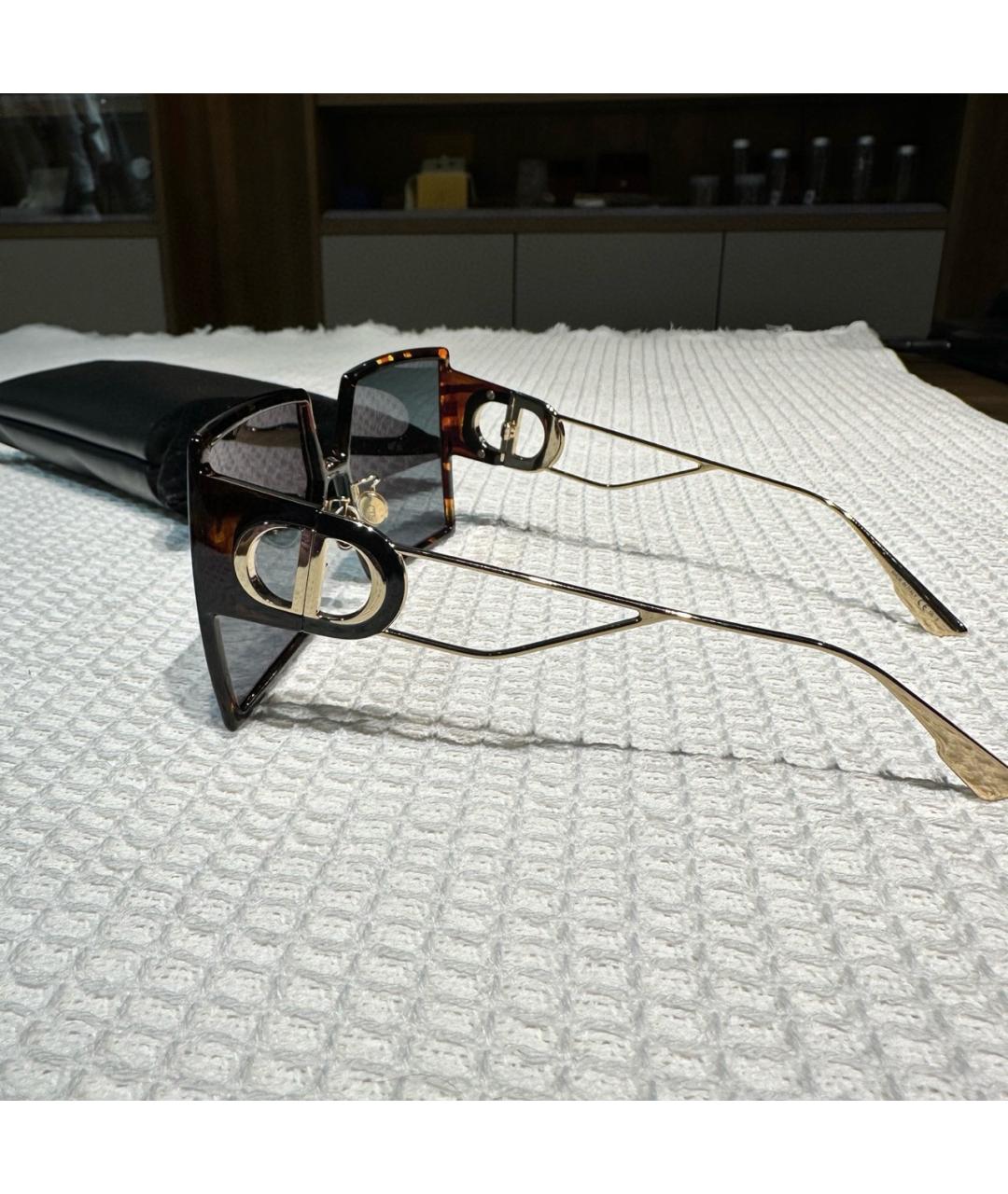 CHRISTIAN DIOR Коричневые пластиковые солнцезащитные очки, фото 7
