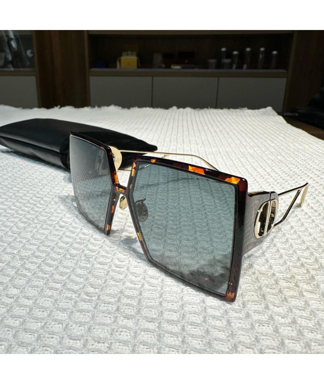 CHRISTIAN DIOR Коричневые пластиковые солнцезащитные очки, фото 8