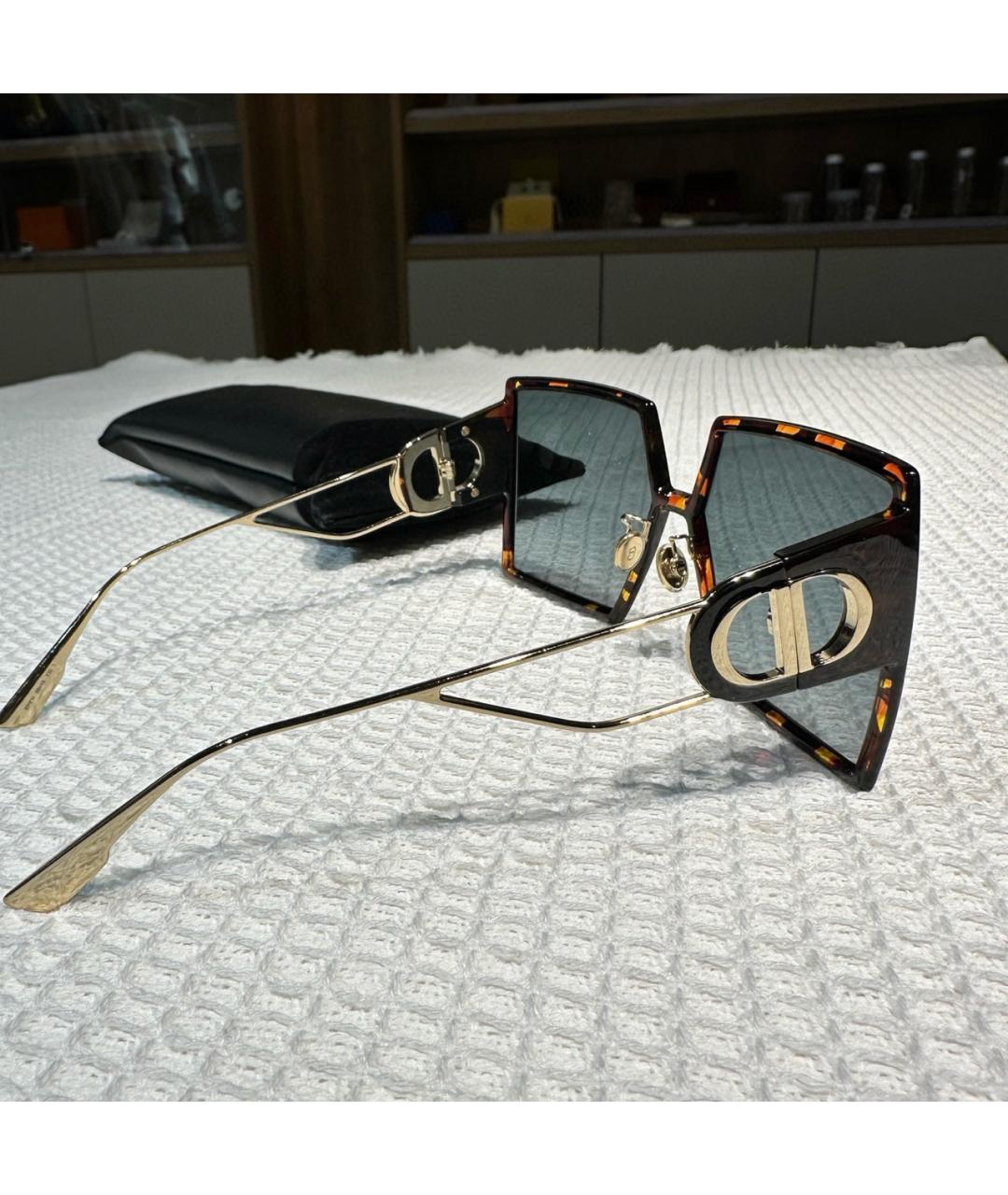 CHRISTIAN DIOR Коричневые пластиковые солнцезащитные очки, фото 6