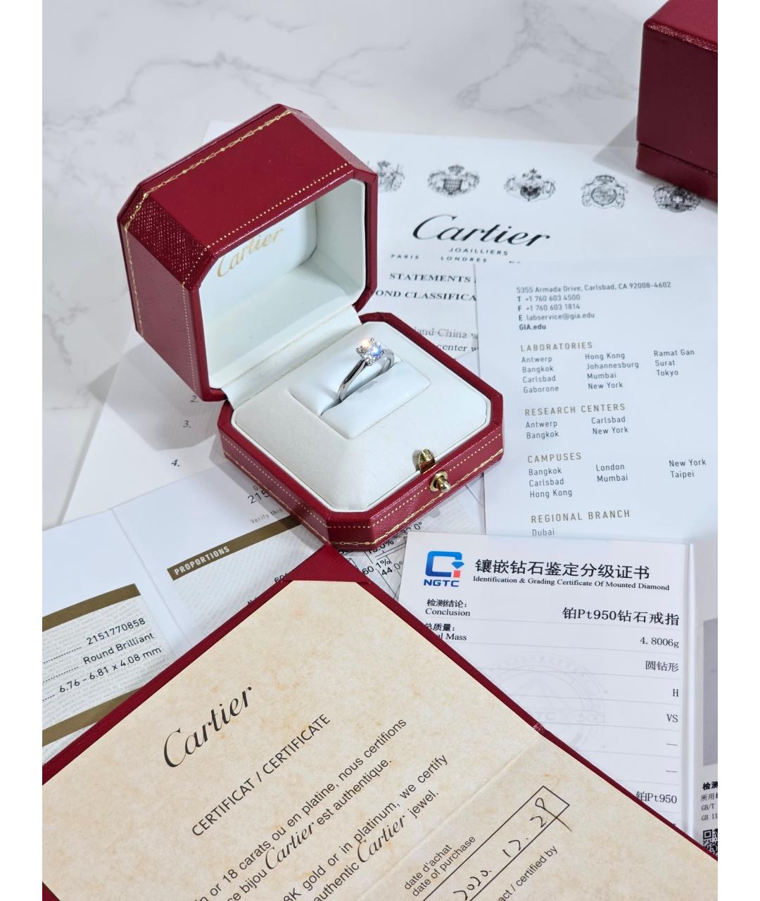CARTIER Серебряное платиновое кольцо, фото 2
