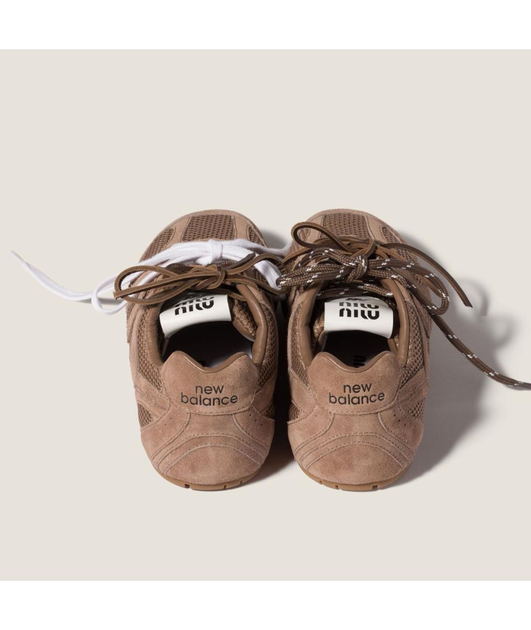 MIU MIU Коричневые замшевые кроссовки, фото 2