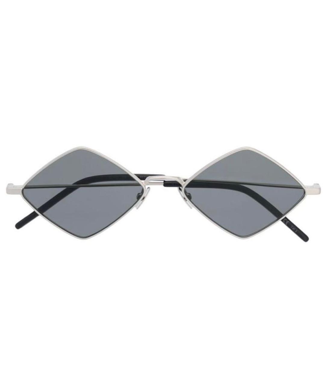 SAINT LAURENT Серые металлические солнцезащитные очки, фото 8