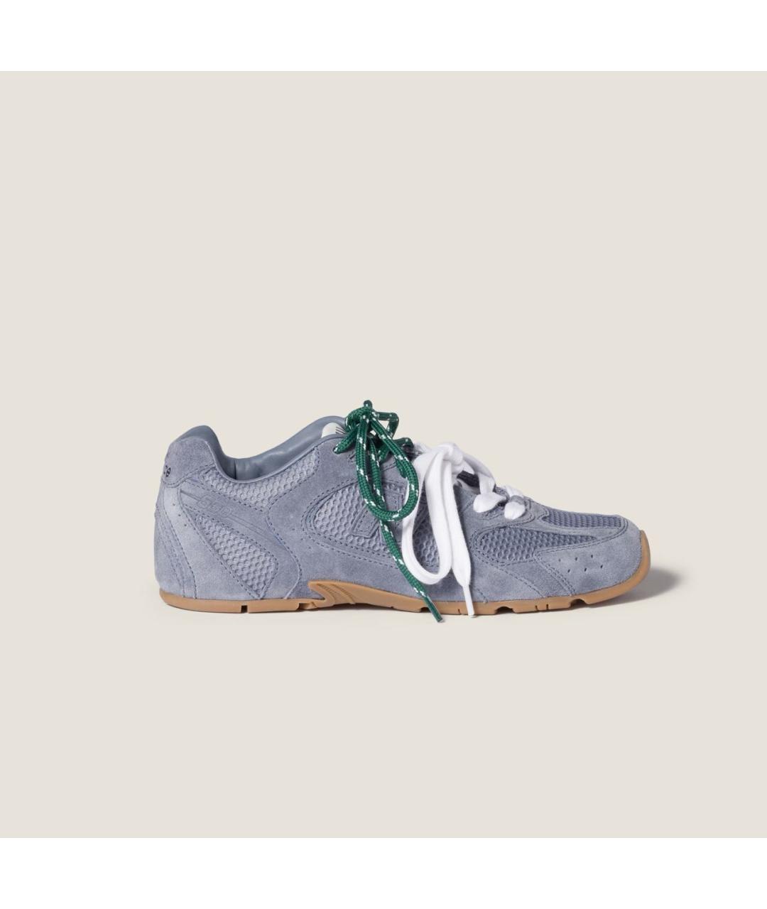 MIU MIU Фиолетовые замшевые кроссовки, фото 4