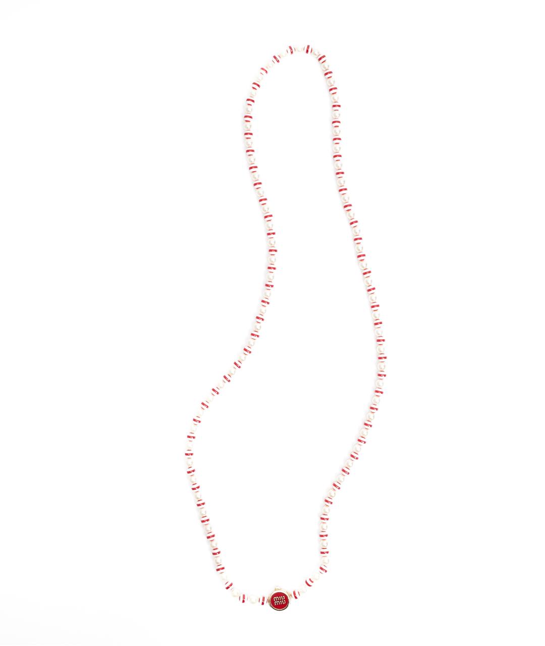 MIU MIU Красное колье из бисера, фото 1