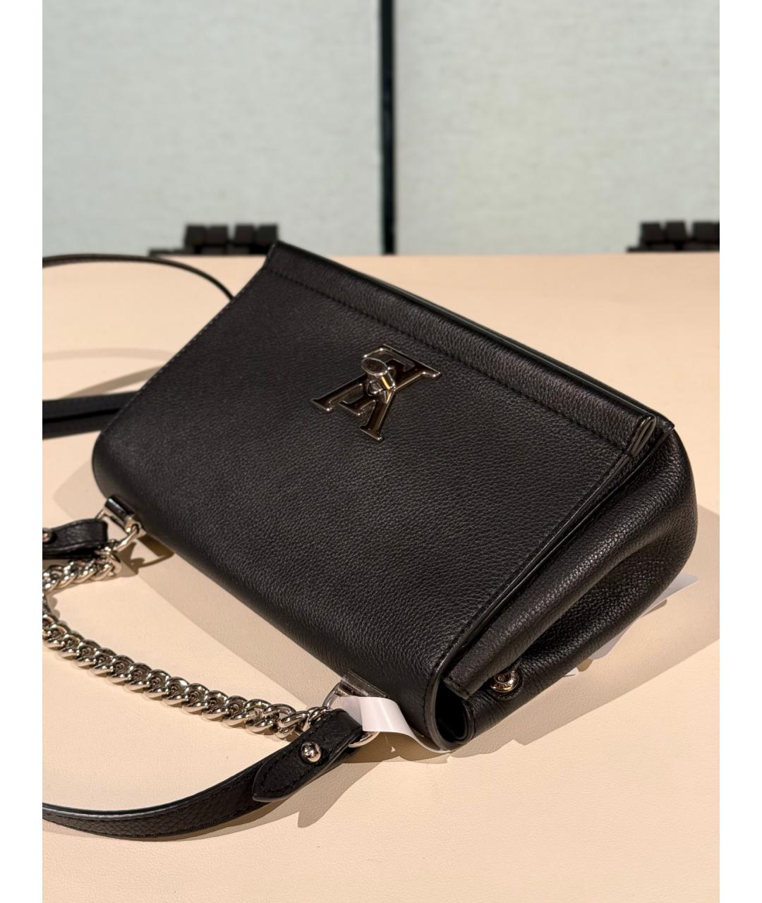 LOUIS VUITTON Черная кожаная сумка через плечо, фото 6