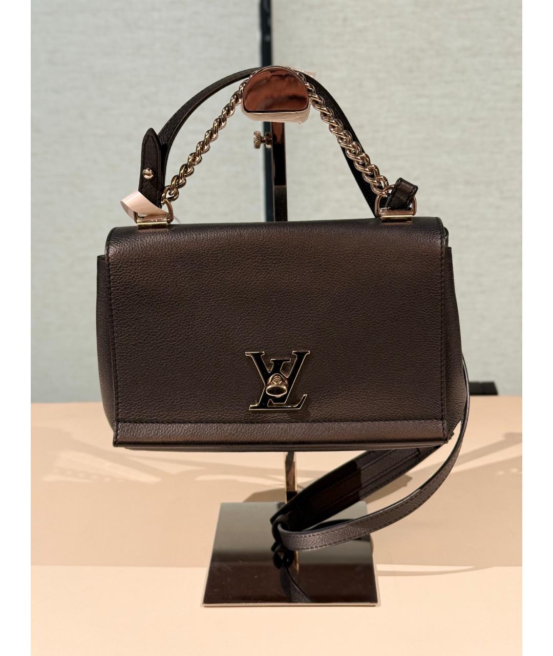 LOUIS VUITTON Черная кожаная сумка через плечо, фото 8