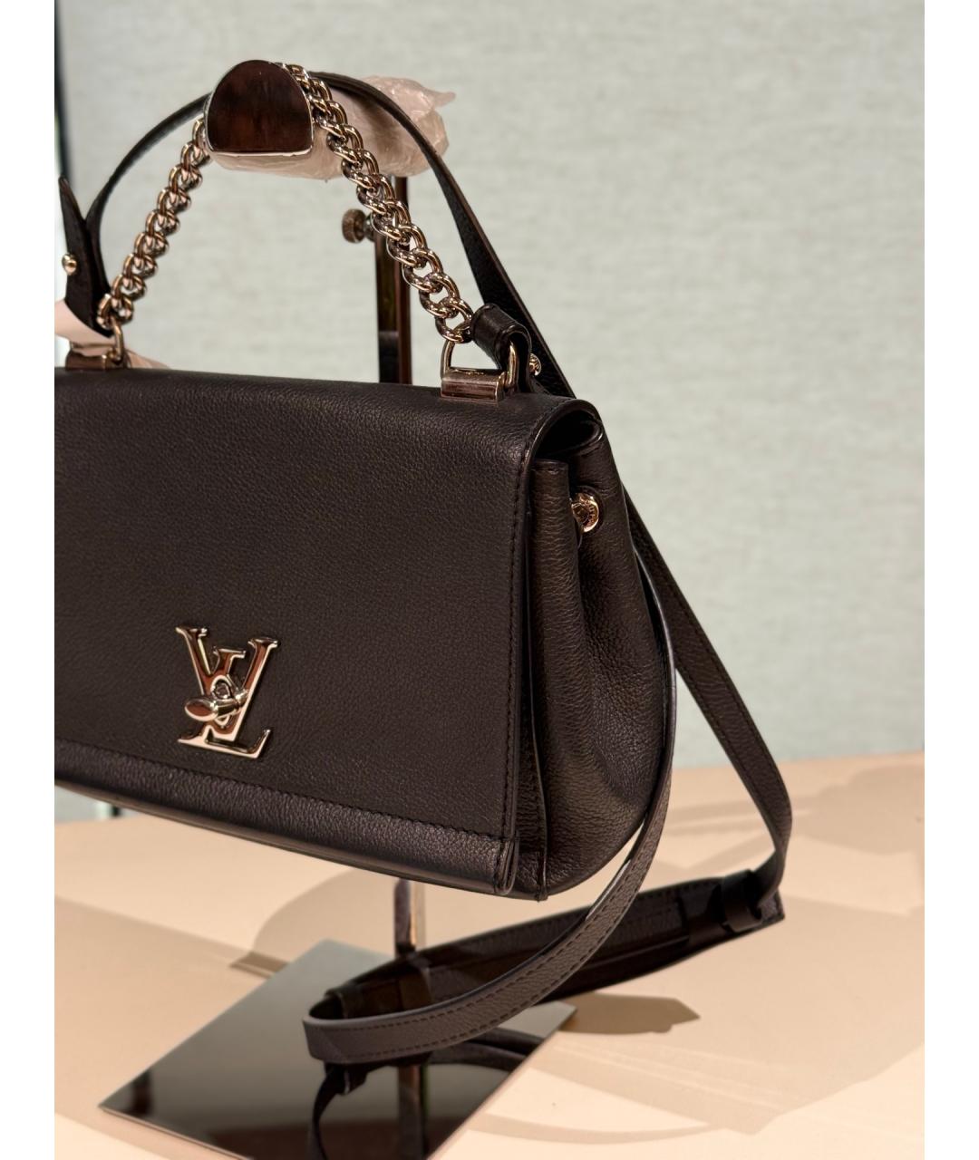 LOUIS VUITTON Черная кожаная сумка через плечо, фото 2