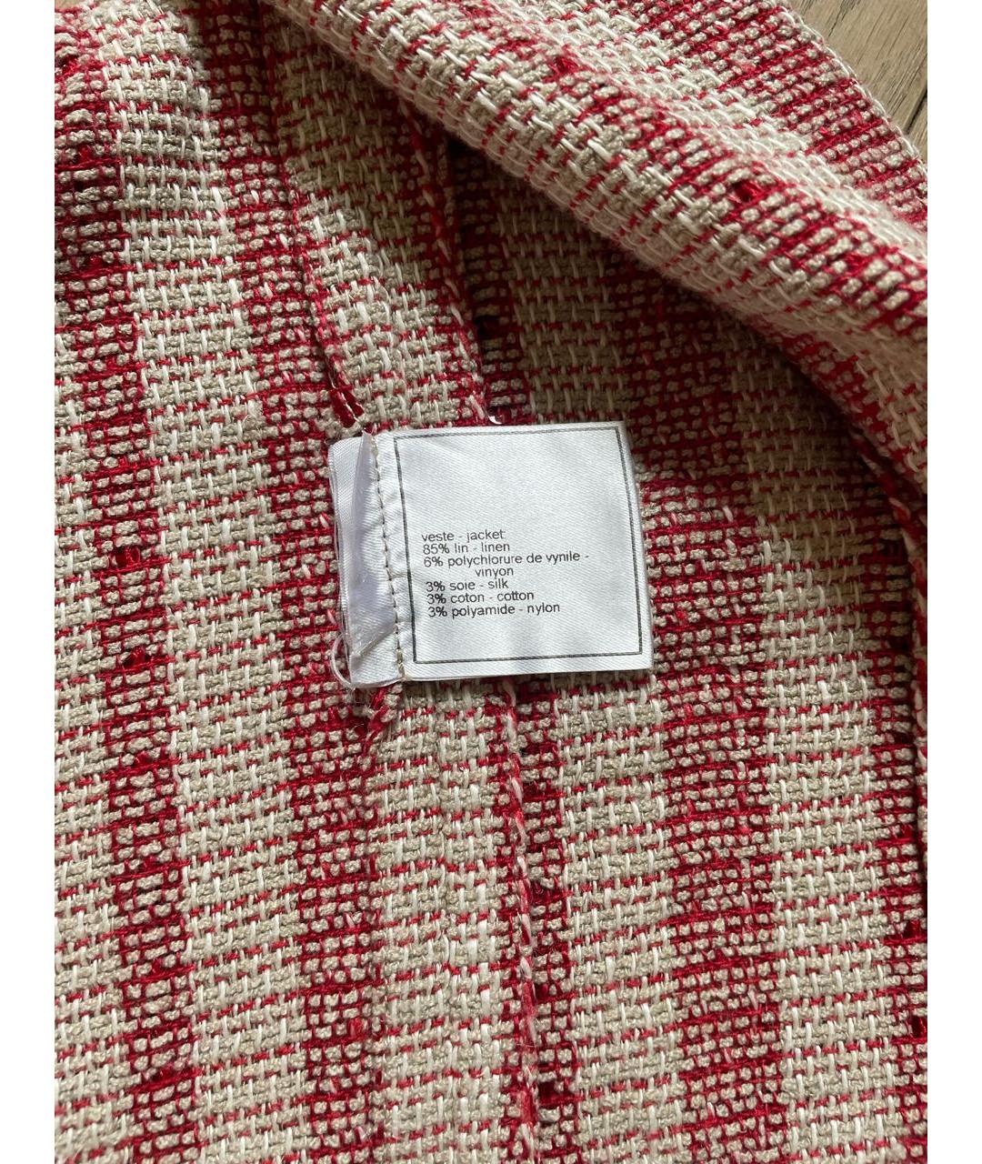 CHANEL Красный льняной жилет, фото 6