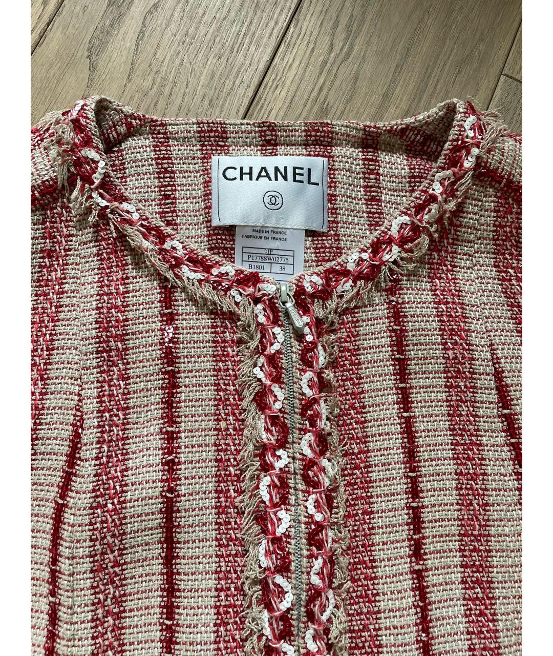 CHANEL Красный льняной жилет, фото 2