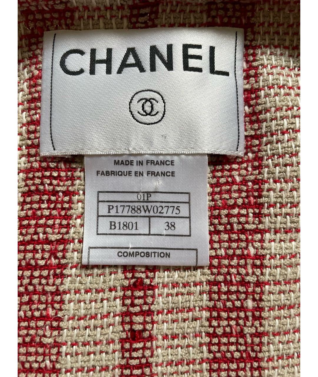 CHANEL Красный льняной жилет, фото 5