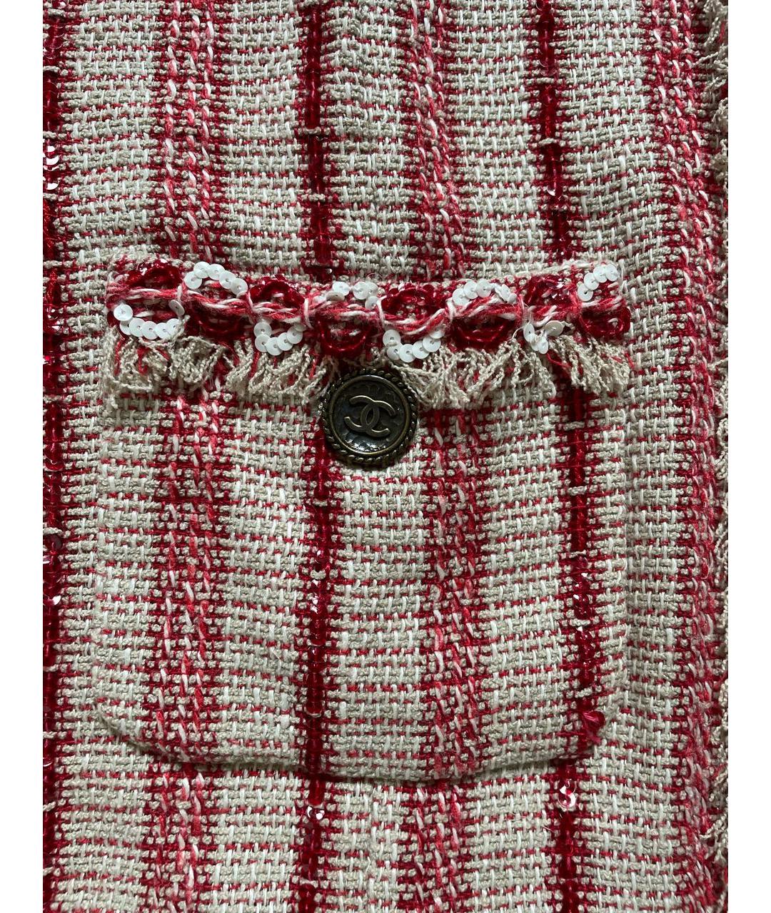 CHANEL Красный льняной жилет, фото 3