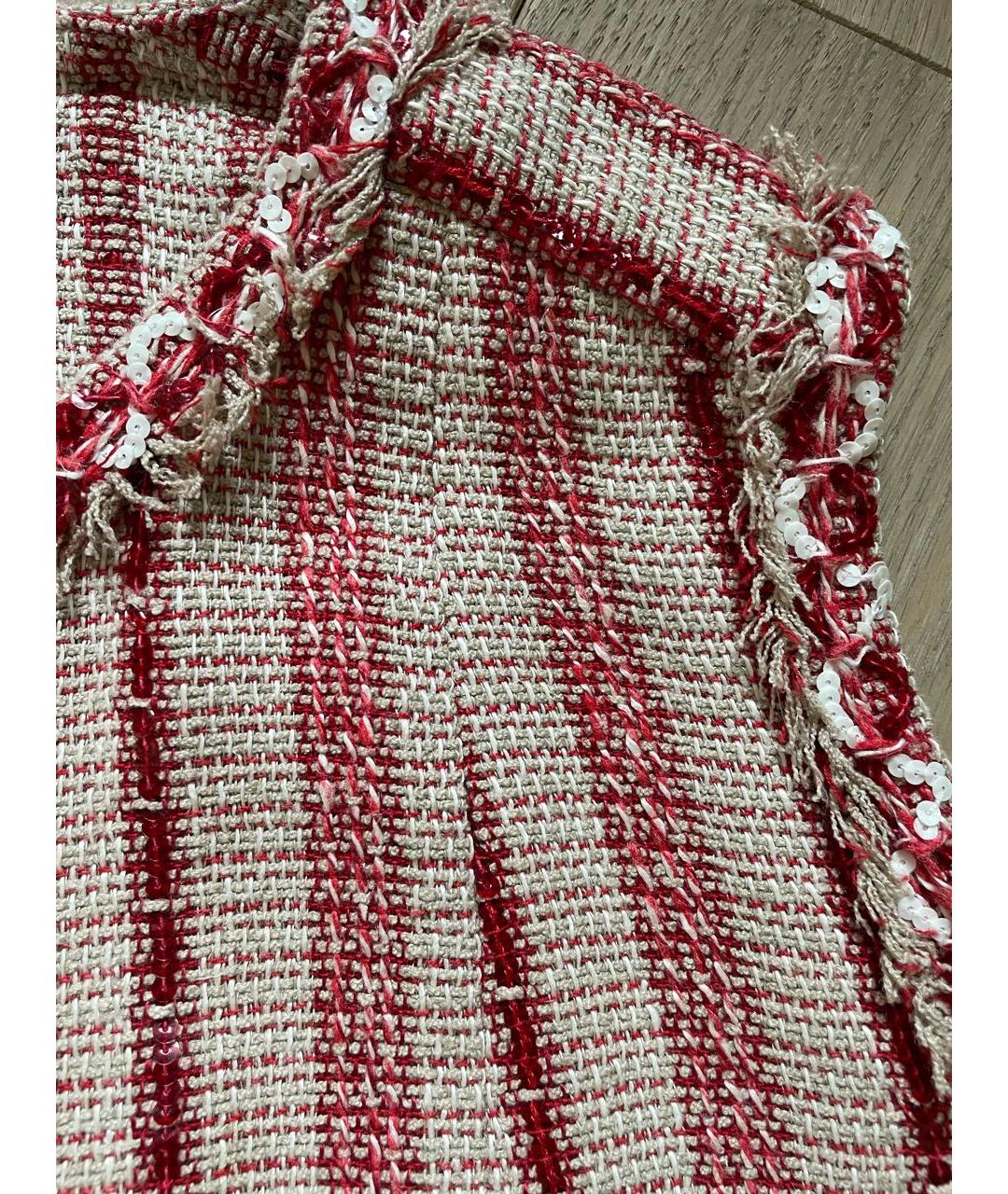 CHANEL Красный льняной жилет, фото 4