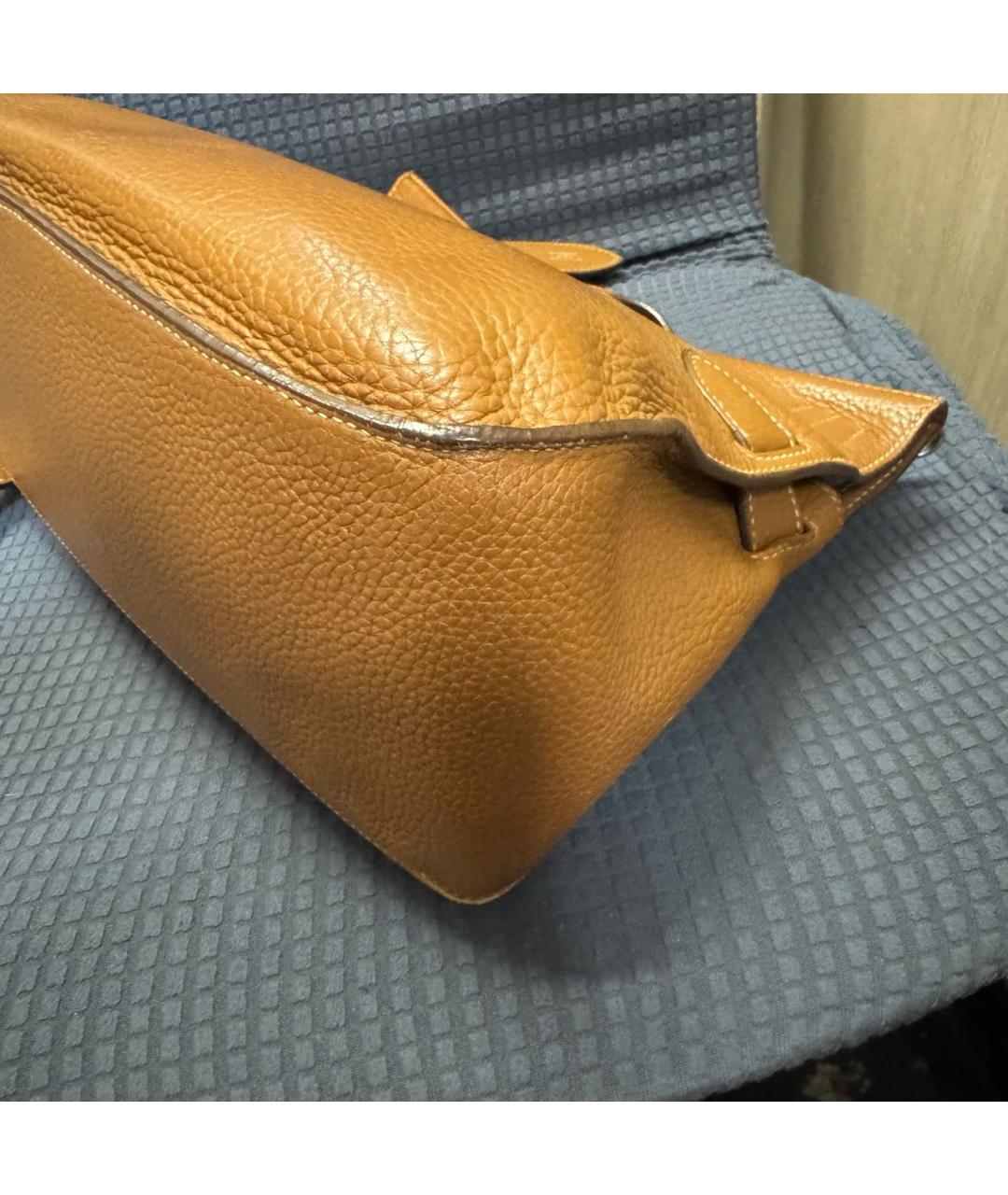 HERMES Коричневая кожаная сумка через плечо, фото 5