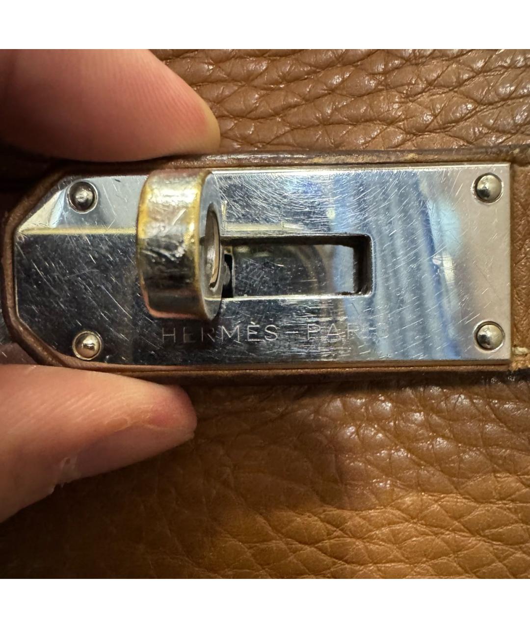 HERMES Коричневая кожаная сумка через плечо, фото 7