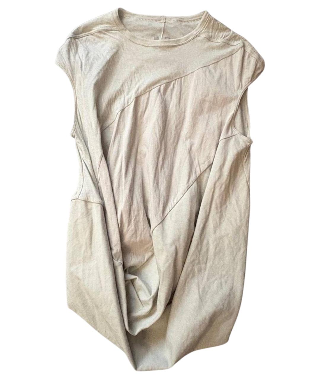 RICK OWENS Бежевая хлопковая футболка, фото 1