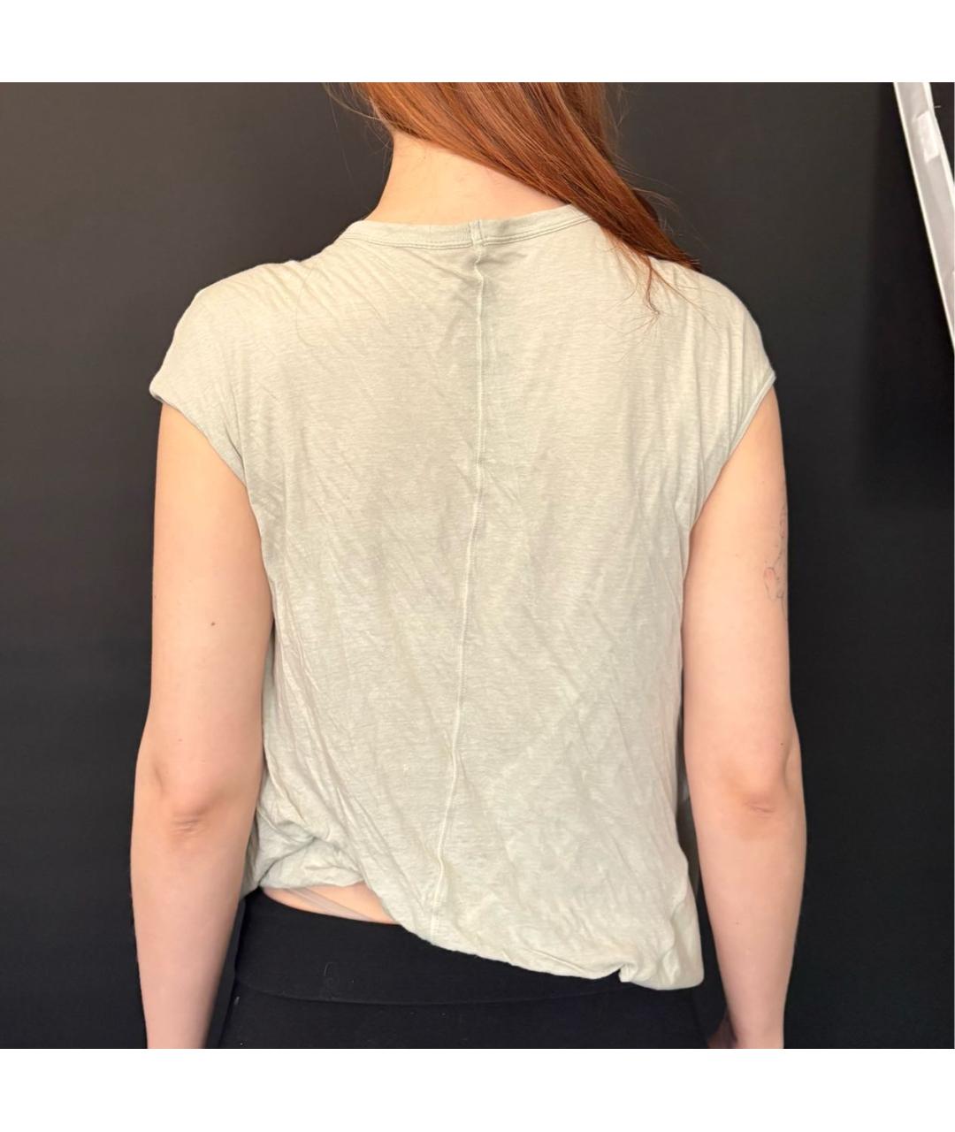 RICK OWENS Бежевая хлопковая футболка, фото 3