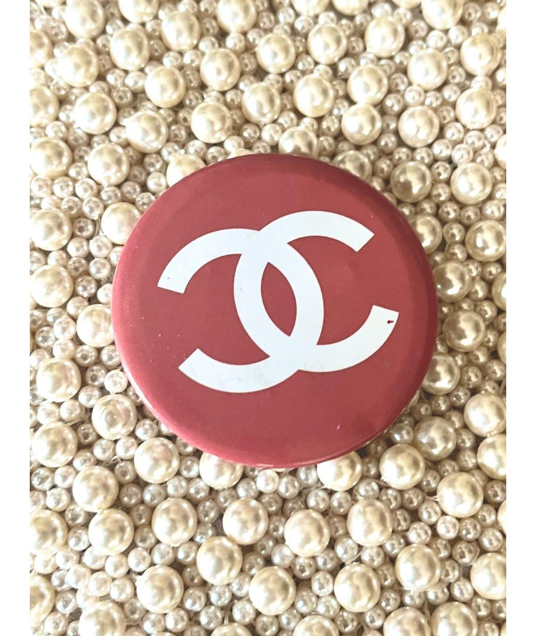 CHANEL Красная металлическая булавка / брошь, фото 6