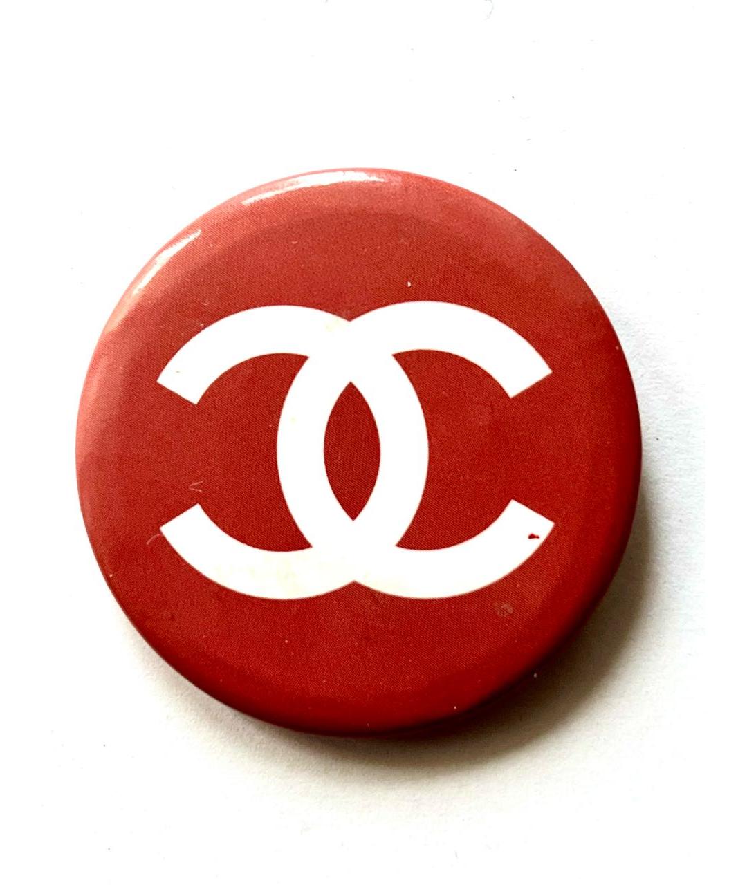 CHANEL Красная металлическая булавка / брошь, фото 8