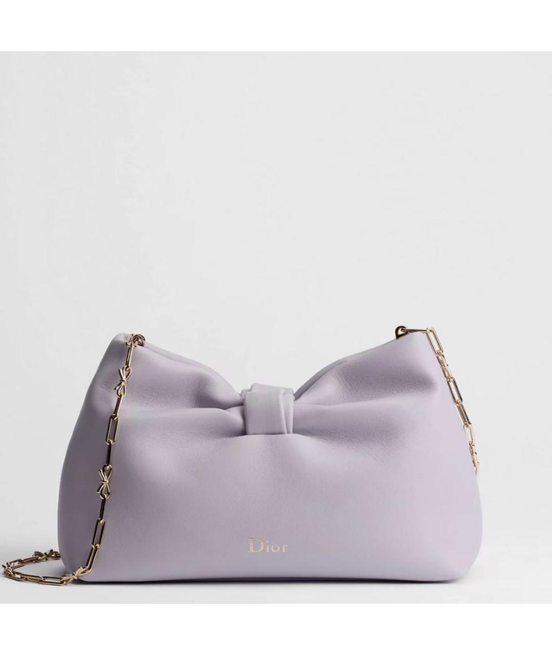 CHRISTIAN DIOR Фиолетовая кожаная сумка тоут, фото 5
