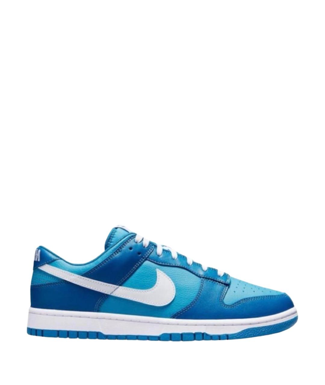 NIKE Синие кожаные низкие кроссовки / кеды, фото 1