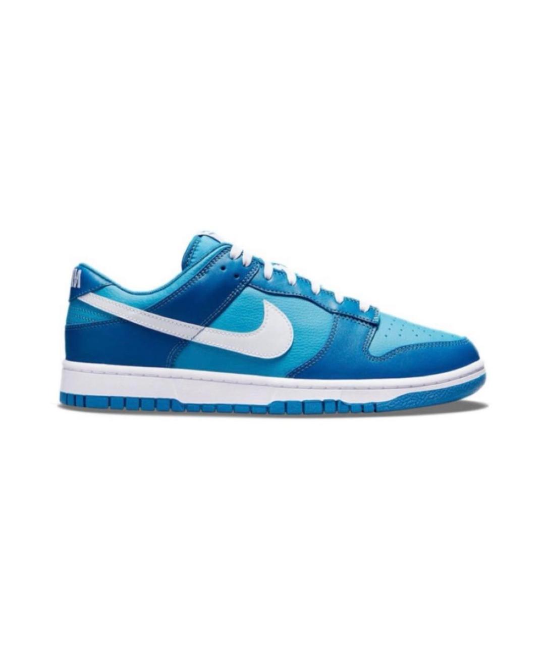NIKE Синие кожаные низкие кроссовки / кеды, фото 5