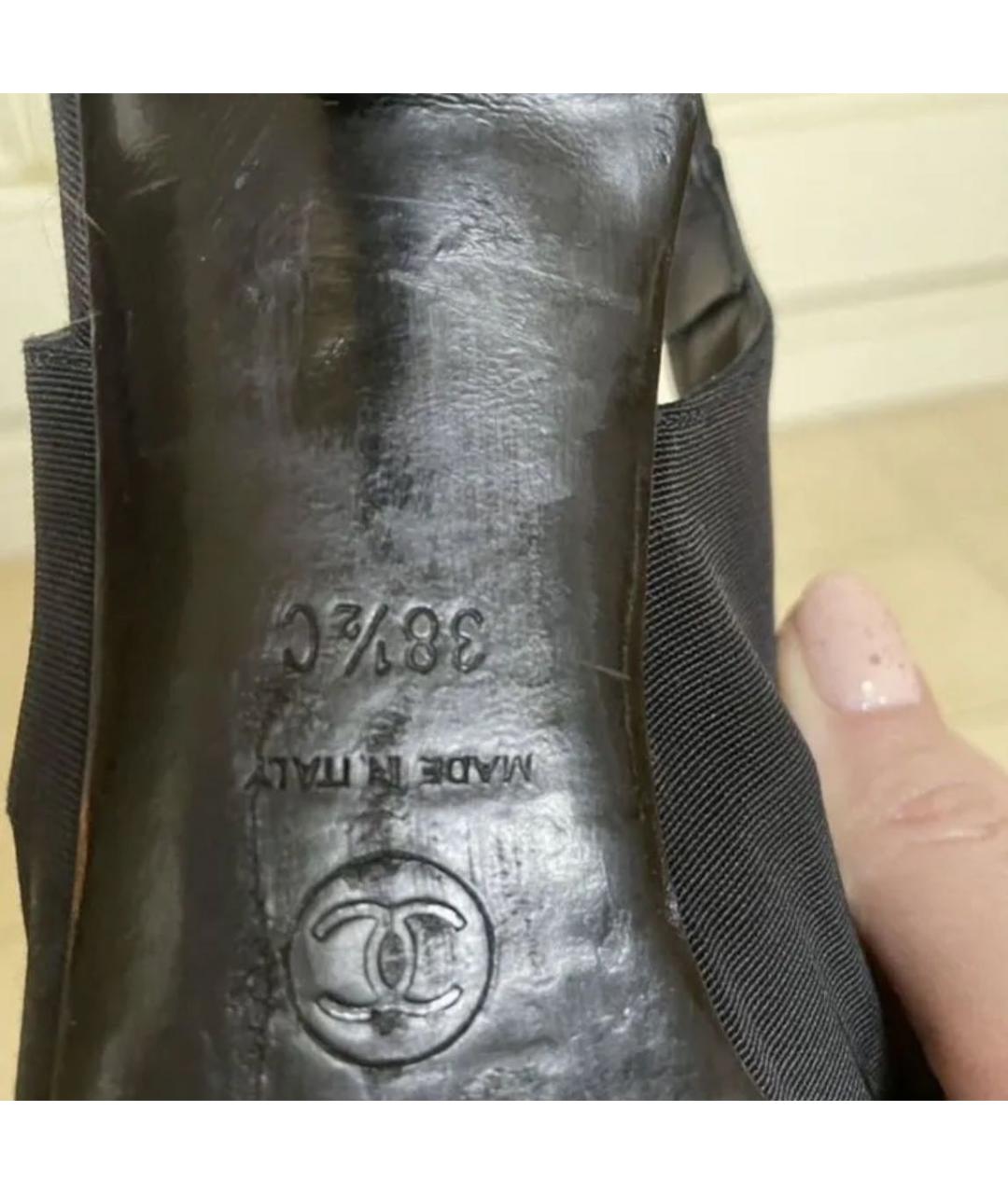 CHANEL Черные кожаные туфли, фото 3