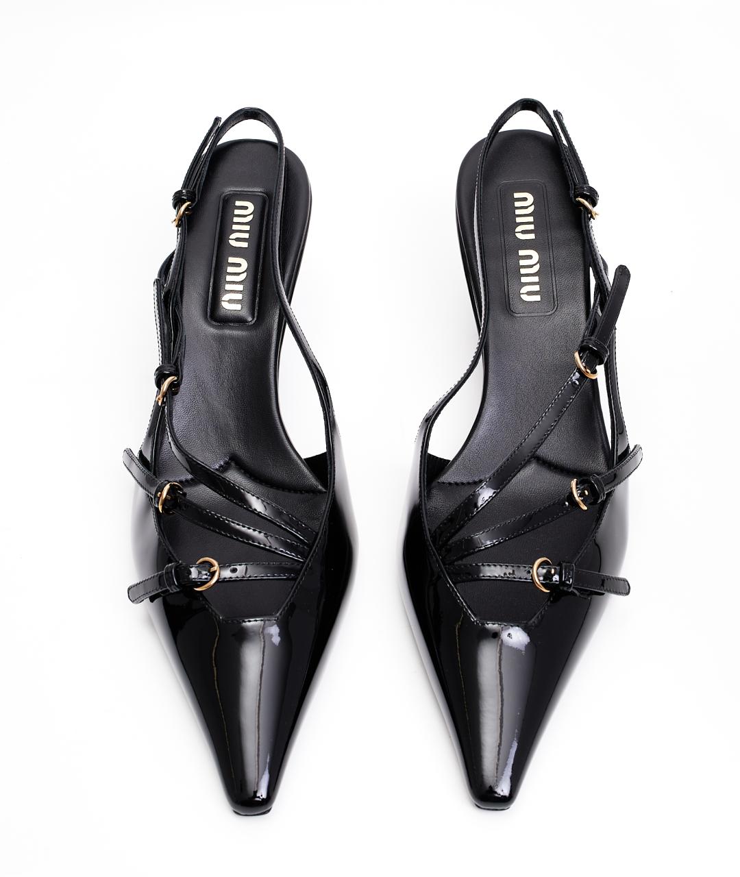 MIU MIU Черные кожаные туфли, фото 3